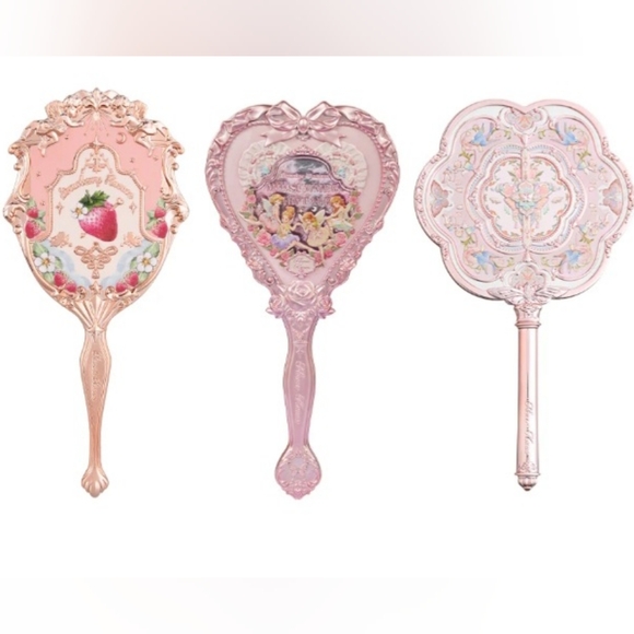 Flower Knows Butterfly Cloud Hand Mirror Lotus Pink - Picture 1 of 8